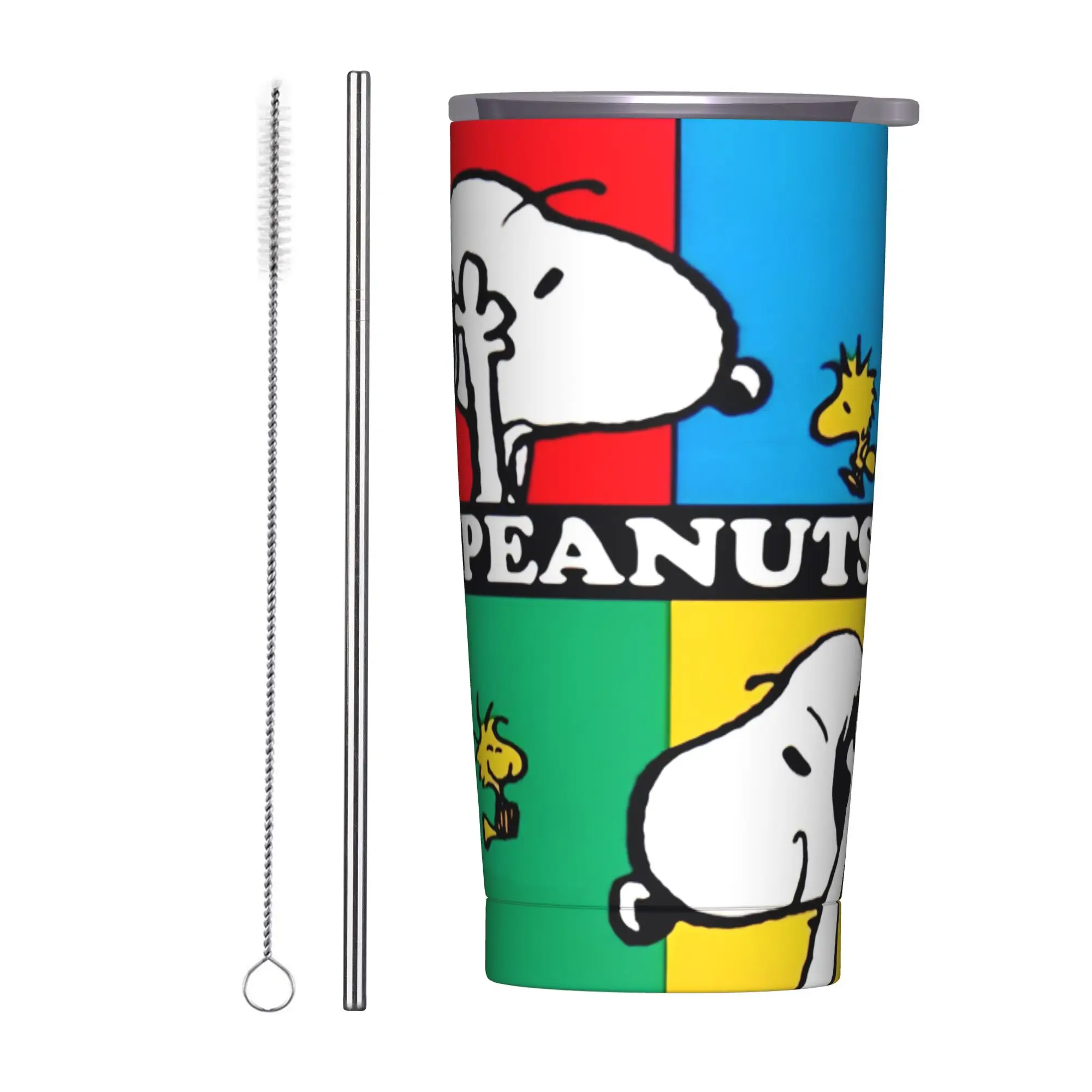 

Snoopys cartoon dog Tumbler With Straw Stainless Steel Mugs Cup Double Wall Vacuum Insulated for Cold Or Hot 20oz