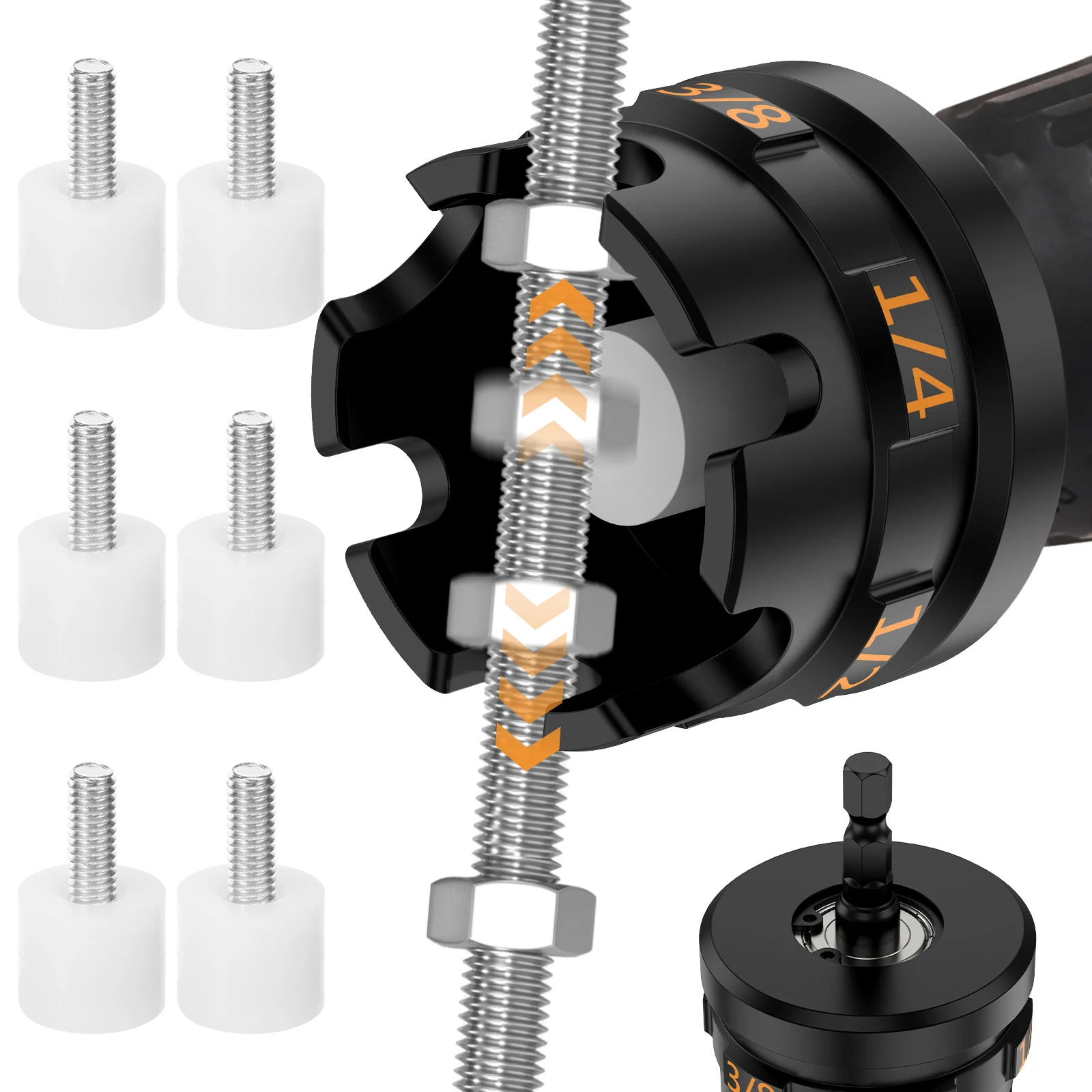 

Набор гаечных ключей с шестигранным хвостовиком из алюминиевого сплава для резьбовых стержней 1/4", 3/8" и 1/2", быстрое снятие гаек и болтов для крепления к трубам, стойкам и профилям