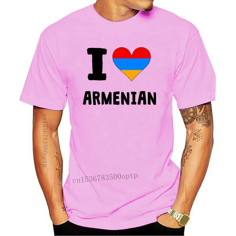 New 2021 2021 Summer Funny Tee Personality I Love Heart Armenia Flag Funny T Shirt for men