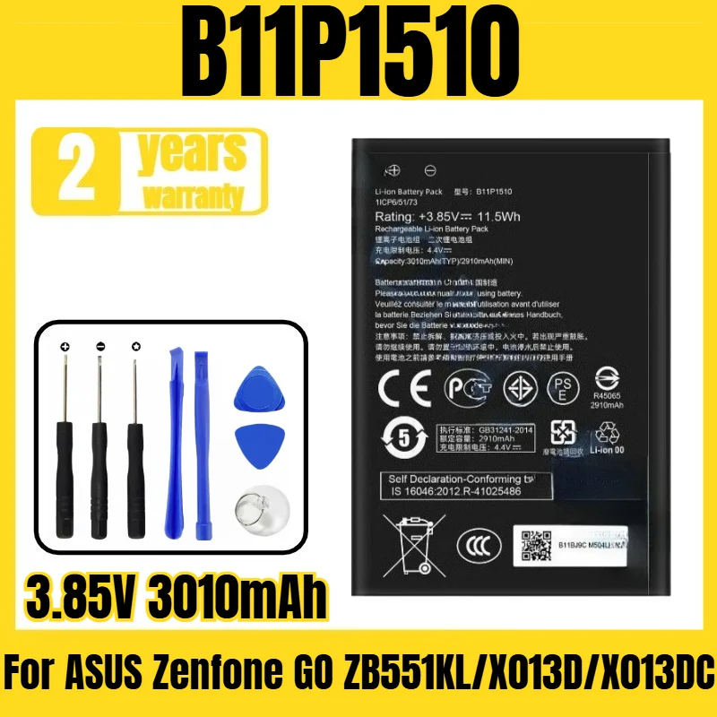 

Suitable for ASUS Zenfone GO ZB551KL/X013D/X013DC battery B11P1510 mobile phone battery,large capacity, free tool 3.85V 3010mAh