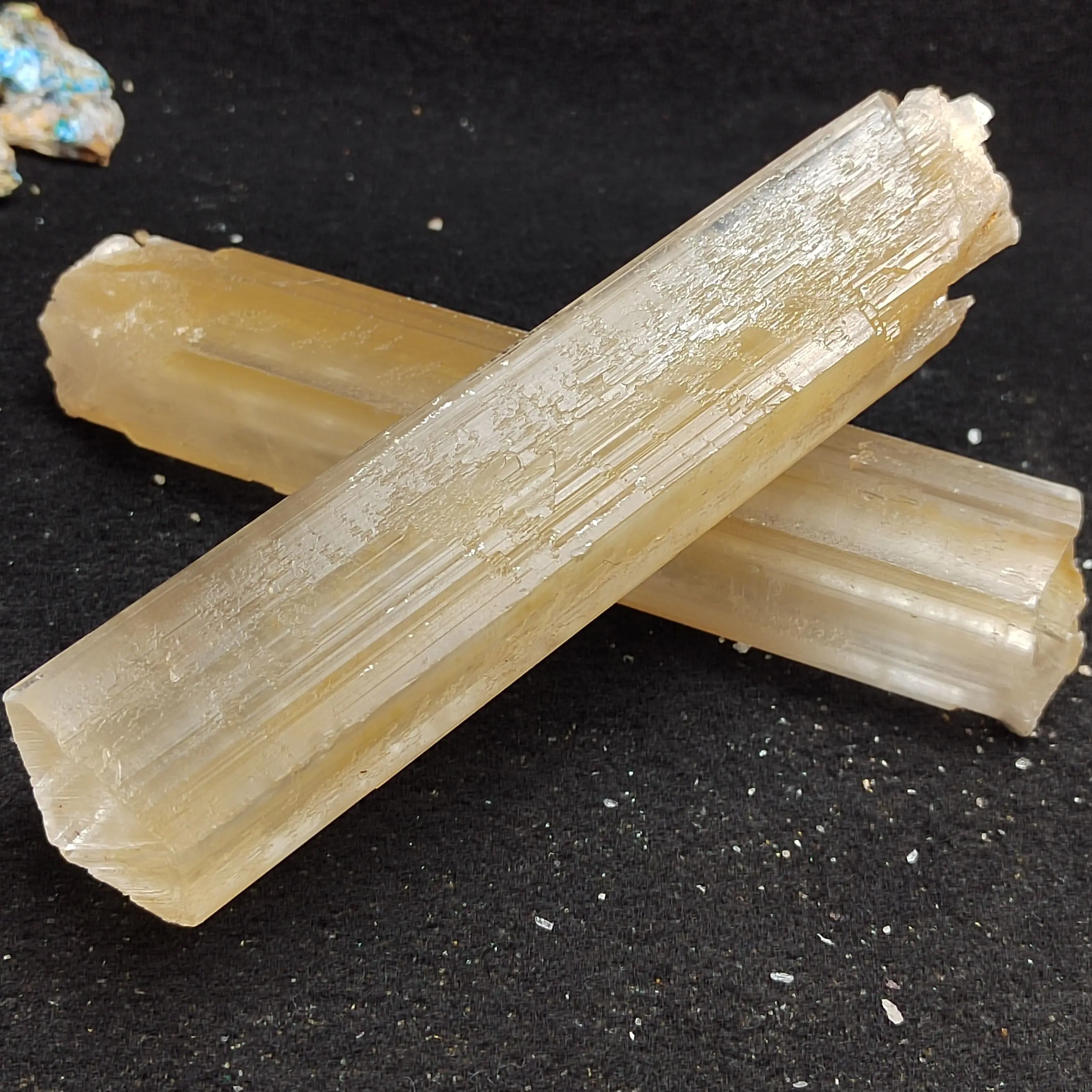 

Natural yellow gypsum column transparent selenite mineral specimen angel halo family Feng Shui energy crystal therapy