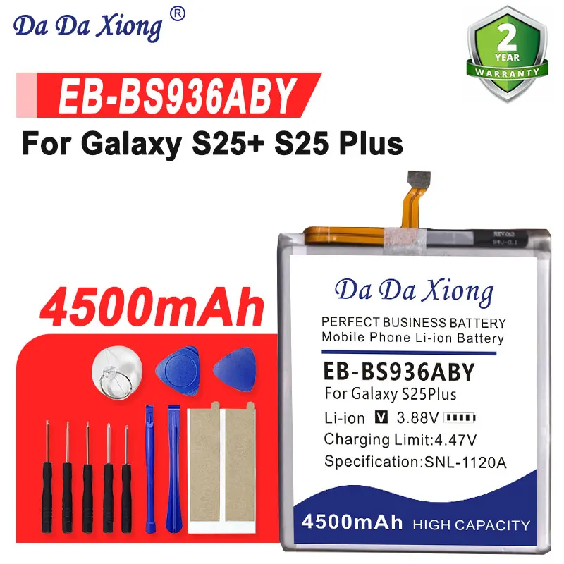 

4500mAh EB-BS936ABY For Samsung Galaxy S25+ S25 Plus S936E S936W S936B S936N S936U S9360 Phone Bateria + Tools
