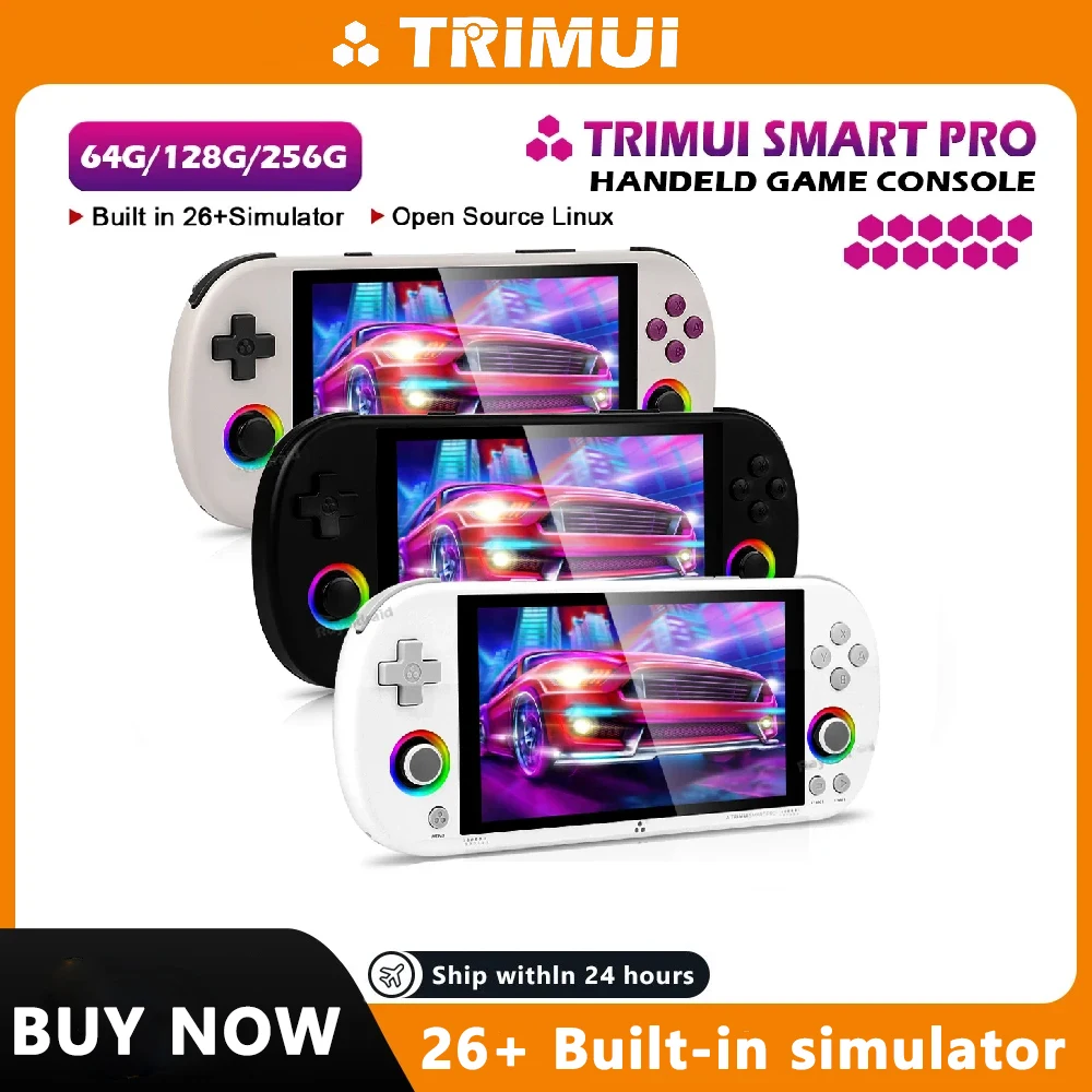 Trimui Smart Pro Retro Video Game 256G وحدة تحكم ألعاب محمولة 4.96 بوصة IPS شاشة نظام Linux #1