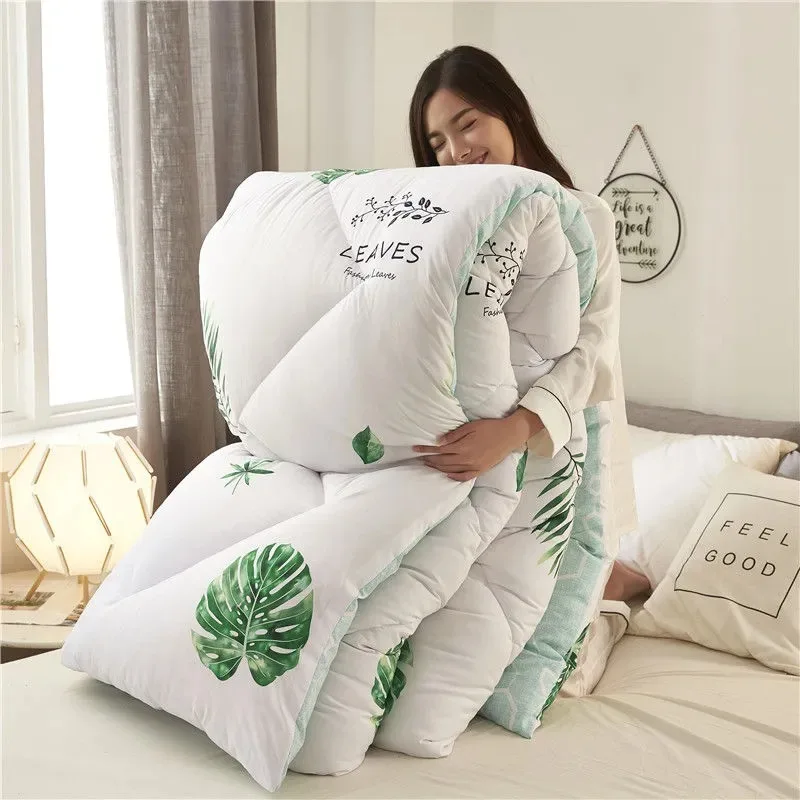 

Winter Quilted Blanket Cotton Insert All Season Microfiber Comforter Air Condition Blanket Lightweight Noiseless Machine Washabl