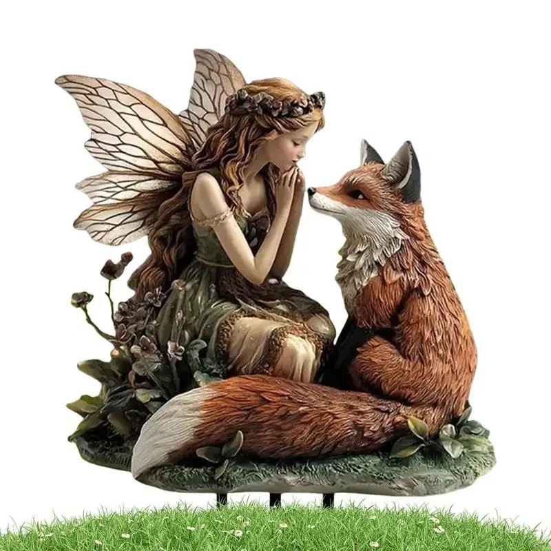 Garden Stakes Decor 2D Acrylic Fairy Garden Stakes Easy To Install Decorative Lawn Art Ornament for Terrace Living Room Patio