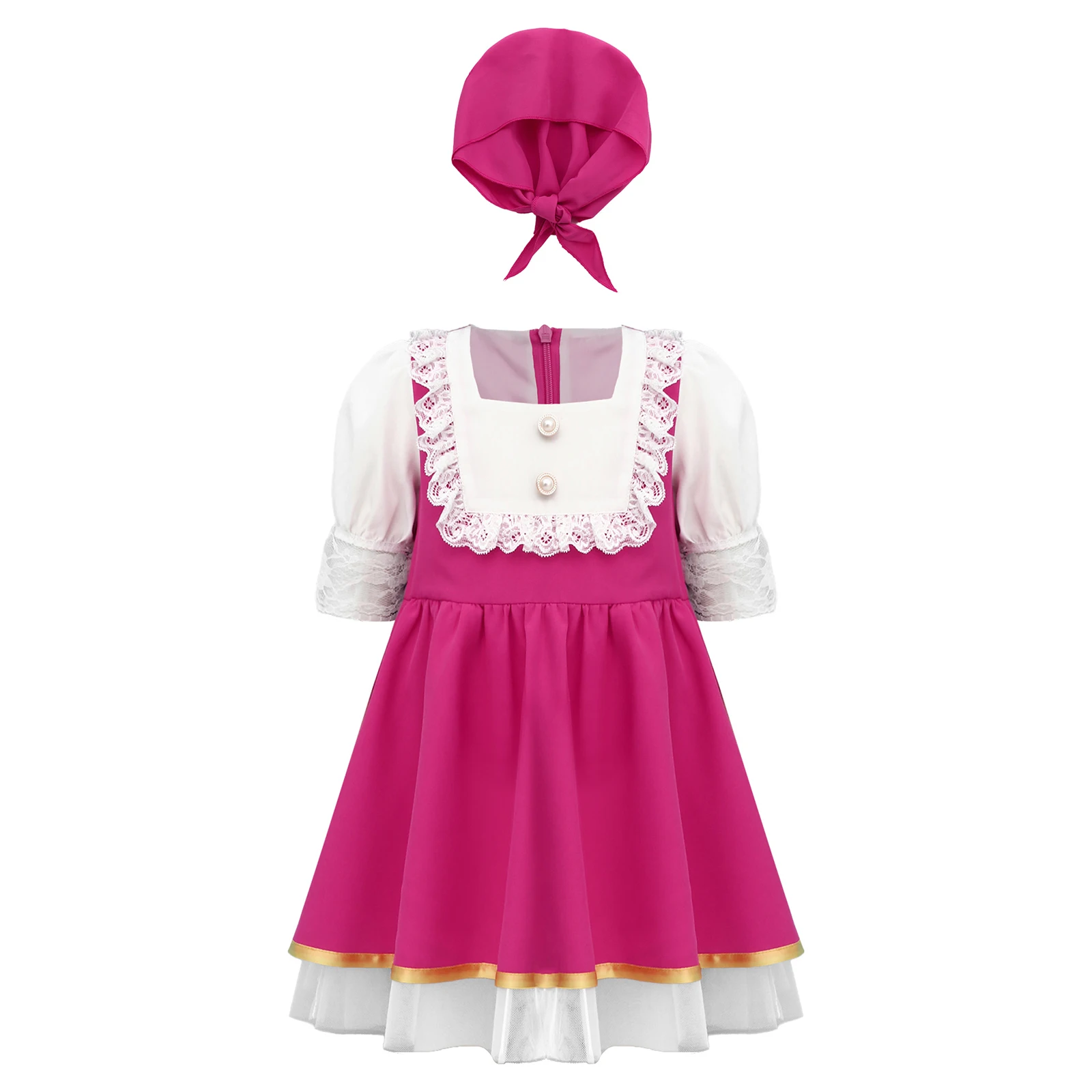 Toddler Cute Lolita Girls Party Dress Maid Wedding 1st Birthday Princess Dresses for Baby Tulle Christmas Halloween Costumes
