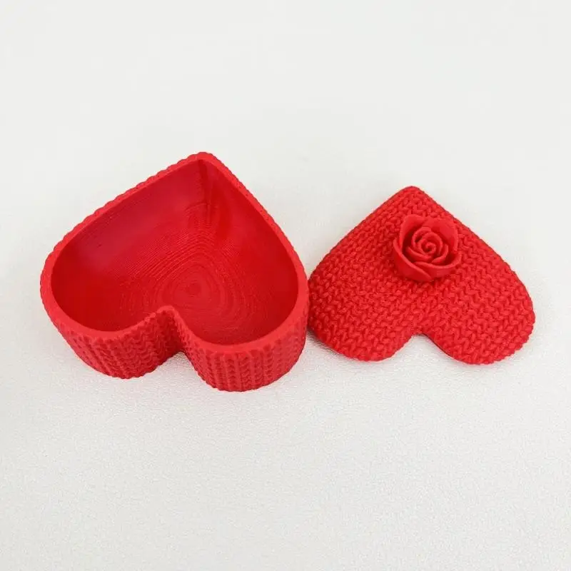 3D-печать в форме сердца, коробка для колец, дисплей для ювелирных изделий, помолвка, свадебные шкатулки для драгоценностей, дизайн розы, держатель для подарков для пары