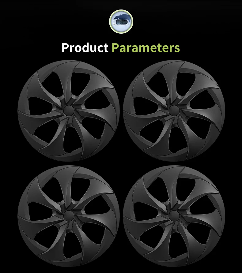 4 Stück 18" Tomahawk-Style Radkappen für Tesla Model Y Juniper Standard 2026 Radkappe Vollrandabdeckung Ersatz-Radabdeckung Zubehör – Detail 12