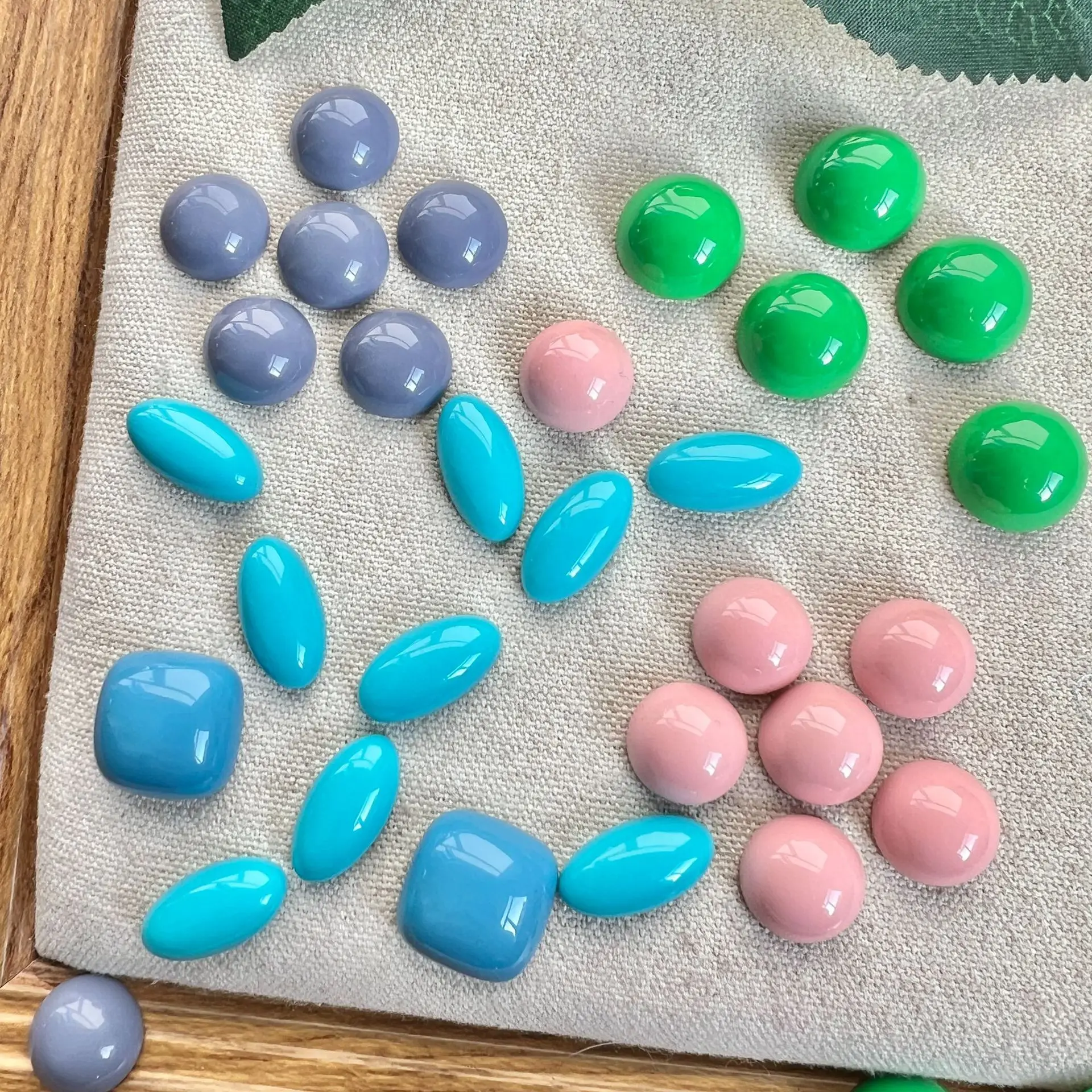 20pcs Colorful Acrylic Patch Flat Back Resin Cabochons Diy Phone Case Hair Clip Earring Accessories Jewelry Findings Decorations