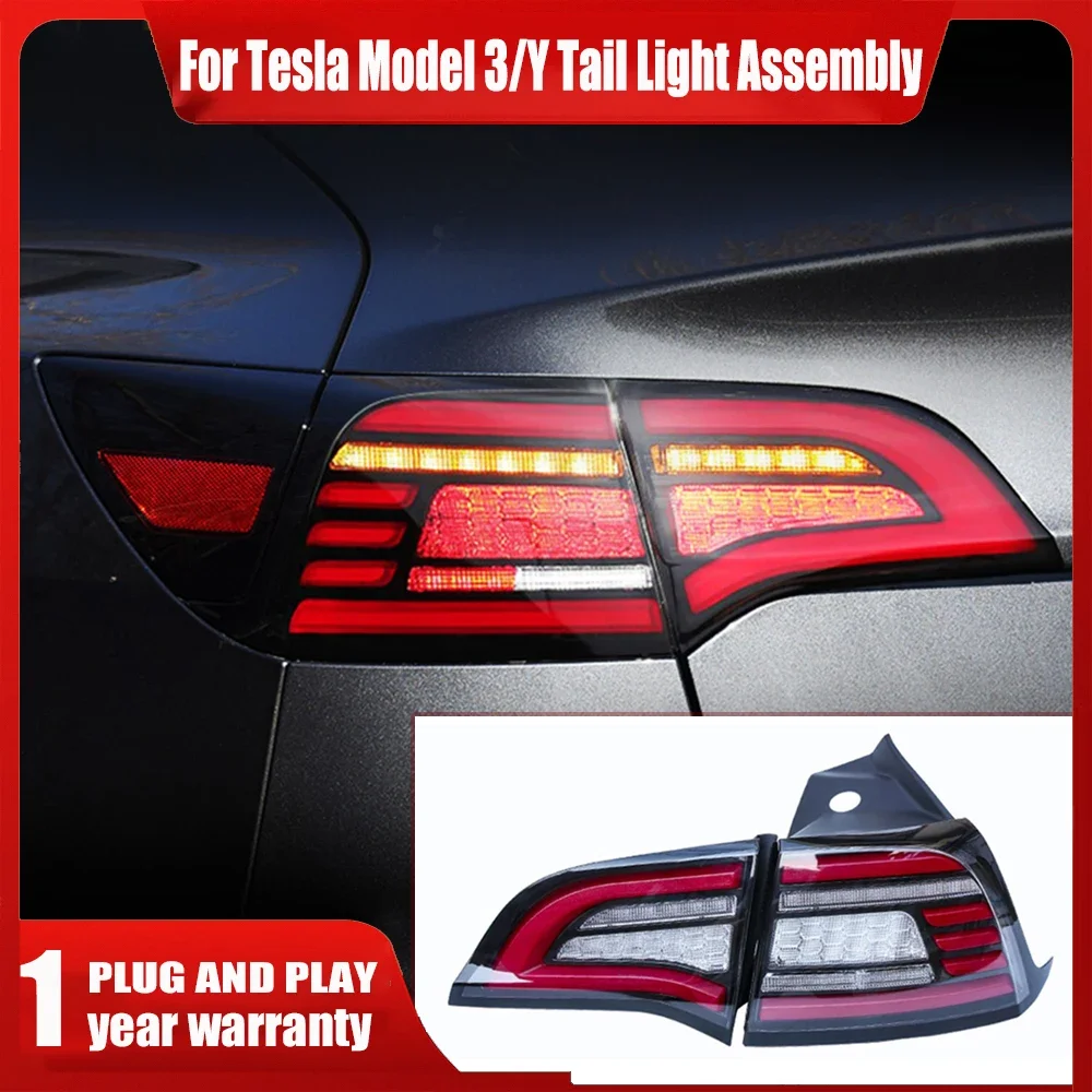 

For Tesla Model 3/Y Taillight Assembly Brake Reverse Running Parking Reverse Tail Light LED Rear Lamp