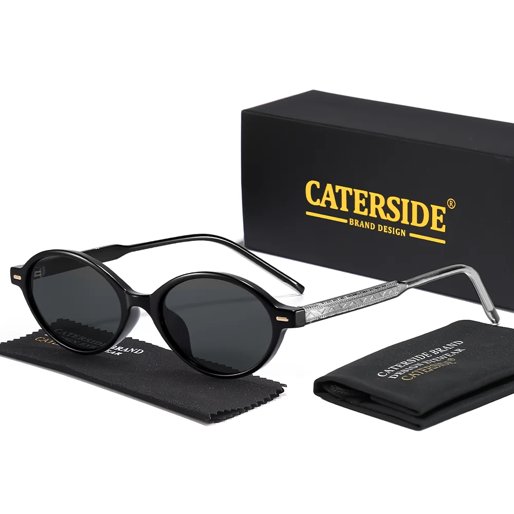CATERSIDE Retro Mode Männer Sonnenbrille Kleine Runde Rahmen Straße Hip Hop Brillen Frauen Vielseitige Urlaub Geschenk Ätherische Gläser – Detail 7