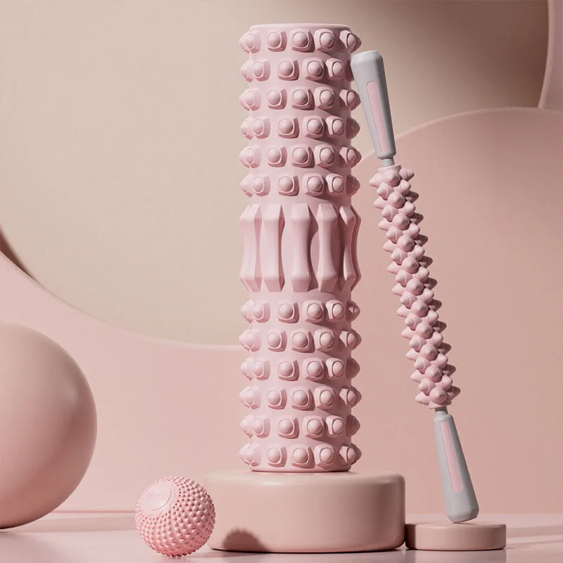 Espuma eje Mace columna de Yoga espalda rodante músculo Fascia masajeador relajante EVA pantorrilla rodillo moldeador Yoga masaje 2 piezas conjunto nuevo