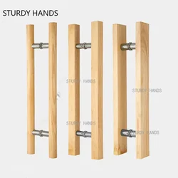 1set Glass Door Solid Wood Handles Bathroom Large Door Handle Indoor Customized Pulls Kitchen Cabinet Knobs Furniture Hardware