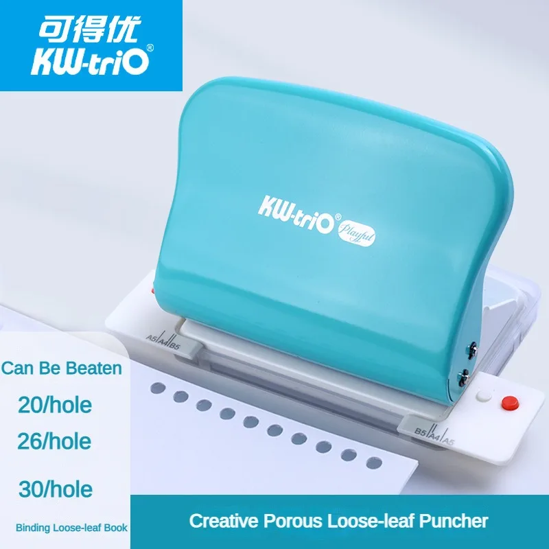 KW-triO 10 Hole Paper Puncher For Handicrafts Card Craft Loose-leaf Hole Handheld Punch Creative Stationery Tools Office Gadgets