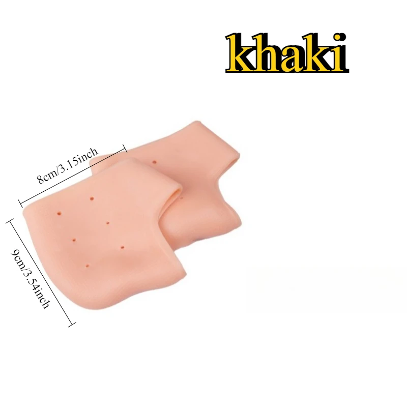 2pcs/set Silicone Anti-Crack Heel Cover Heel Pain Anti-Crack Men and Women's White Socks Dry Crack Foot Protector