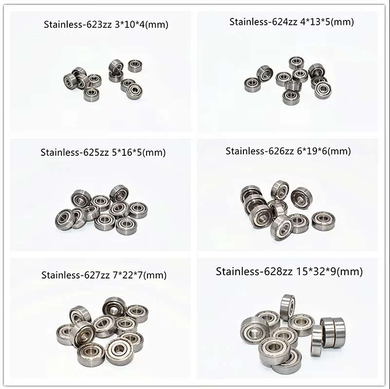 Stainless steel miniature  antirust metal sealed  bearing 10 Pieces SMR74ZZ SMR106ZZ S623ZZ S605ZZ S625ZZ S693ZZ S688Z S608Z