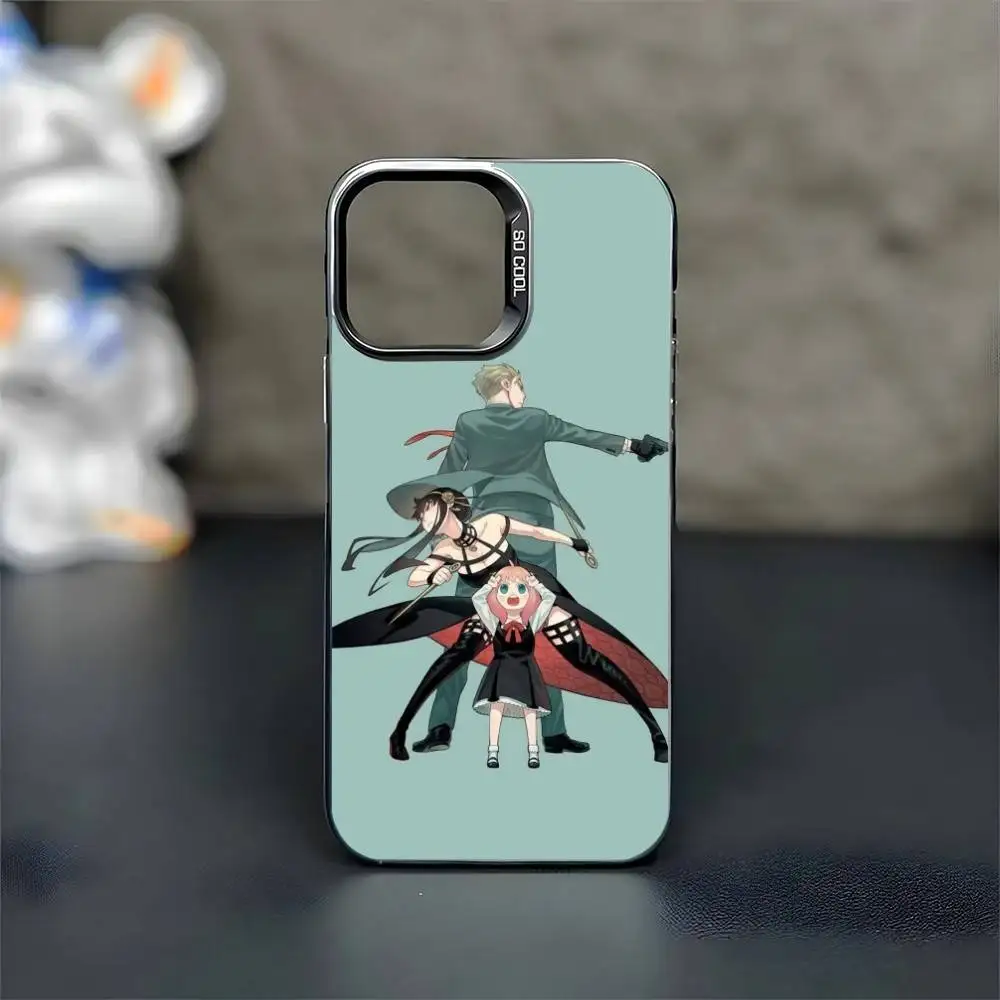 حافظة هاتف Anime Spy x Family Anya لهاتف iPhone 16,15,14,13,12,11,Mini,Pro,MAX غطاء أسود غير لامع مقاوم للصدمات