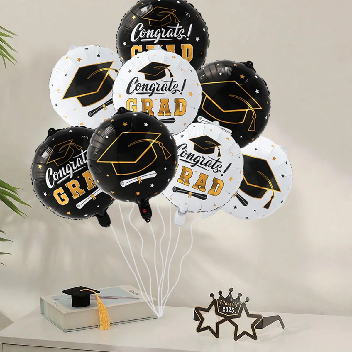 Foil Confetti Balloon Bundle Happy Graduation Ceremony Campus Party Decor For Home Kids Favors Gifts Graduation Season Supplies