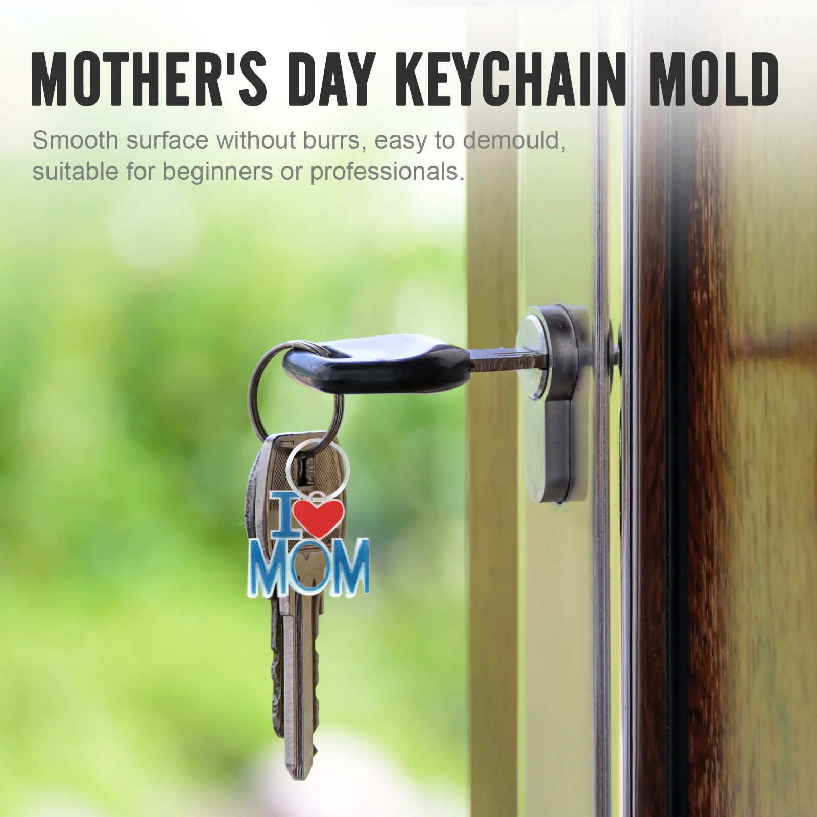 

2Pcs Keychain Mold Silicone DIY Pendant Mold for Mother's Day Gift Creative Handmade Craft Safe Silicone Material