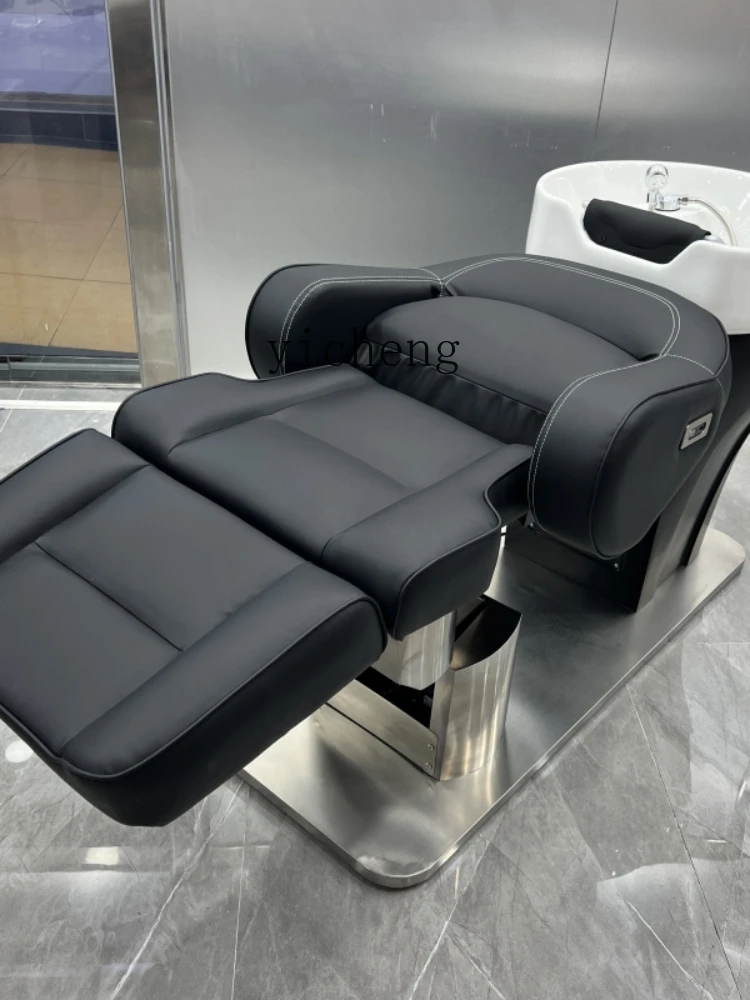 ZC Hair Salon Electric Lifting Ceramic Basin for Hair Washing Station Barber Shop Flushing Bed High-End Electric Bed