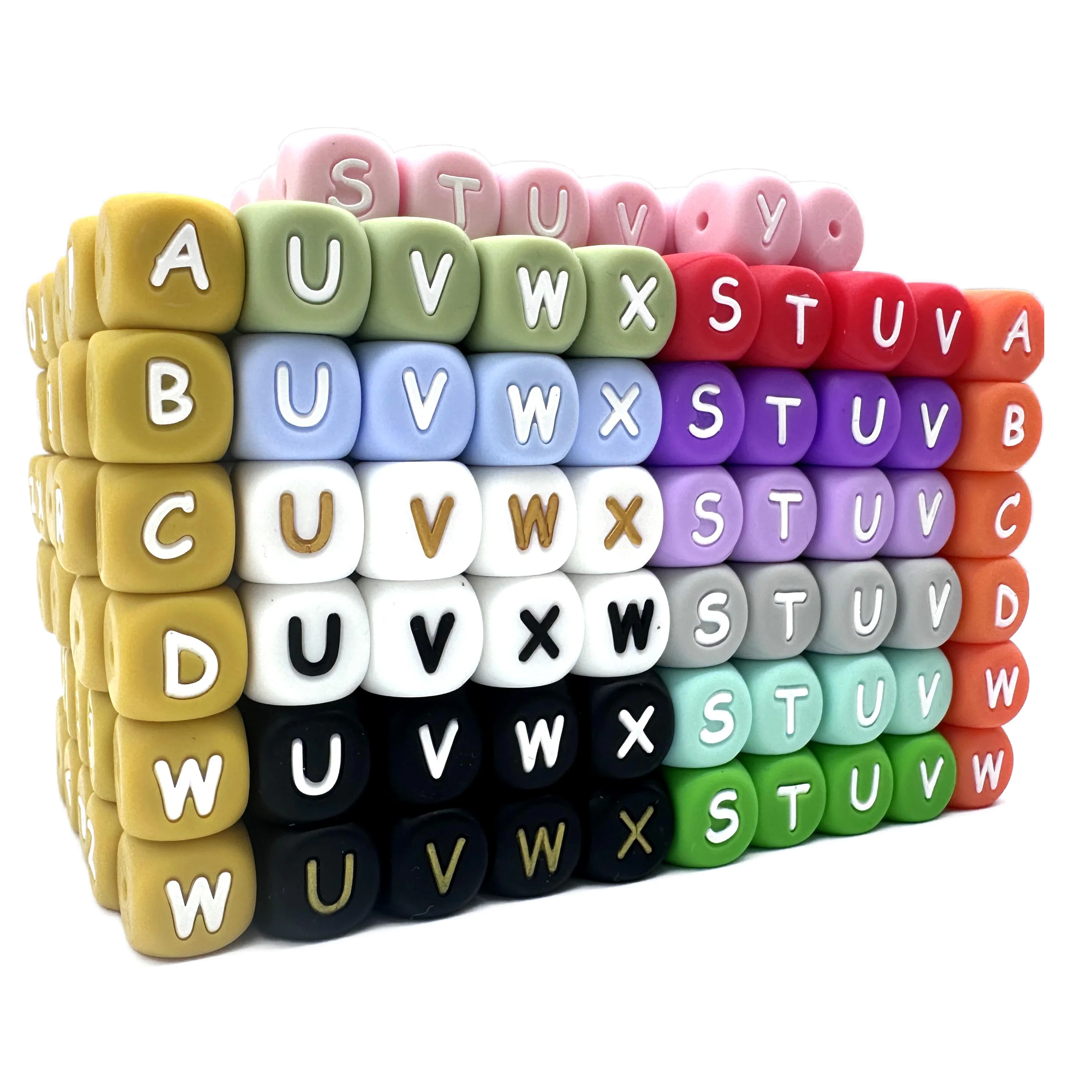 10/20/50pcs 12mm Silicone Letter Beads series focus beads DIY  necklace plastic pen beads key chain car decoration Bag chains