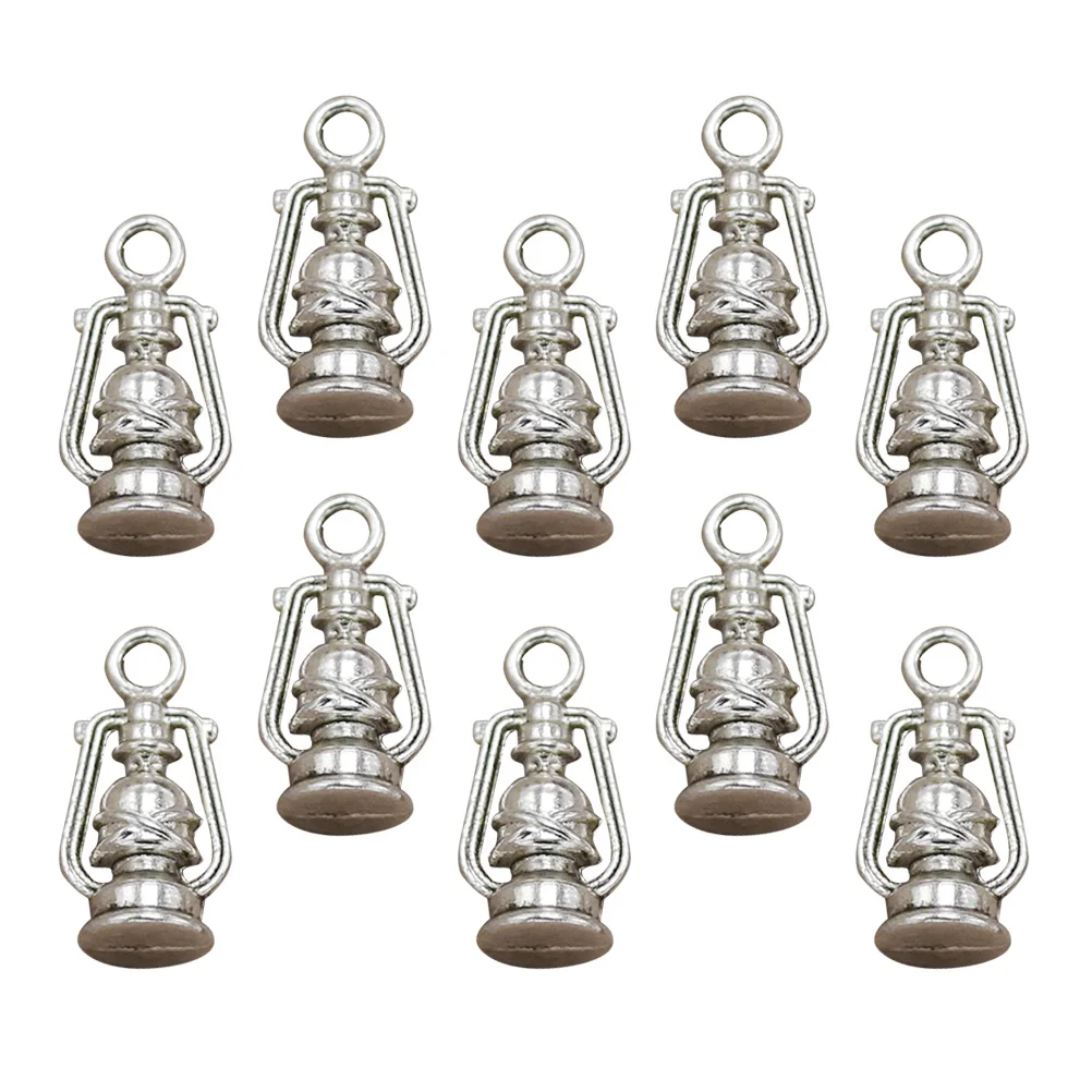 

10pcs Retro Pendant Ornaments DIY Jewelry Making Accessories Lantern Charms Alloy Craft Color Bracelet Earrings Project
