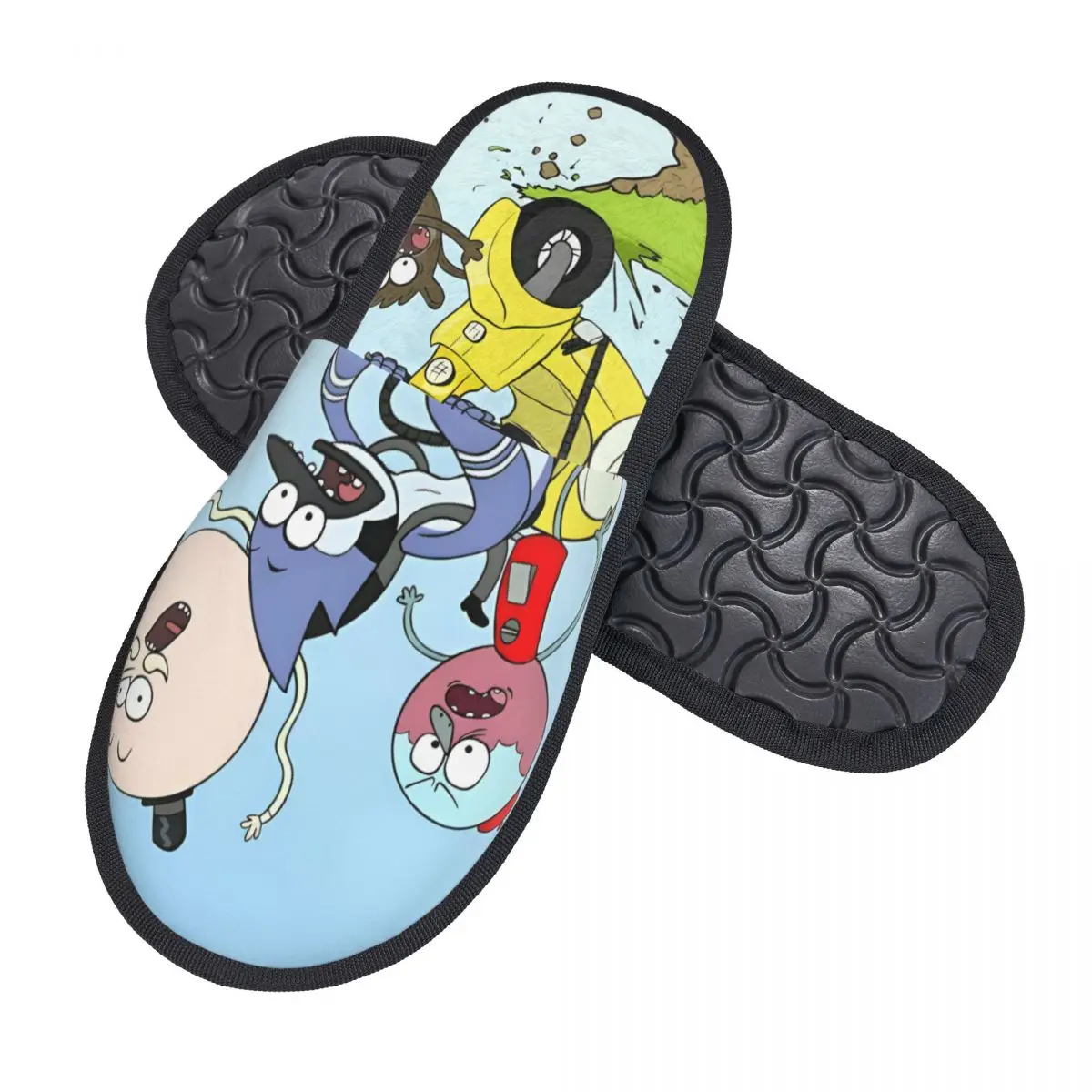 Custom R-Regular Show Memory Foam Slippers Women Soft Warm Cute Anime House Slippers