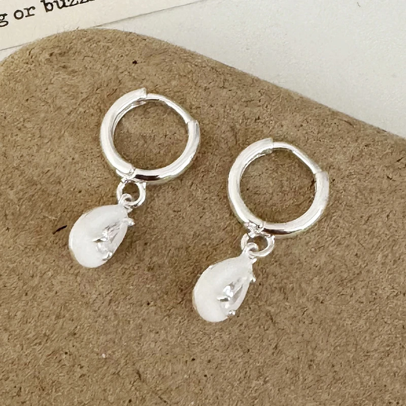 

PONYKISS Tibetan Silver Zircon Enamel Heart Square Star Water Drop Hoop Earrings for Women Trendy Fashion Jewelry Accessories