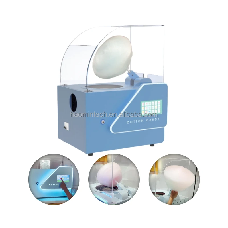 Large Capacity Semi-automatic Cotton Candy Machine Automatically Shapes With 4 Color And Flavor