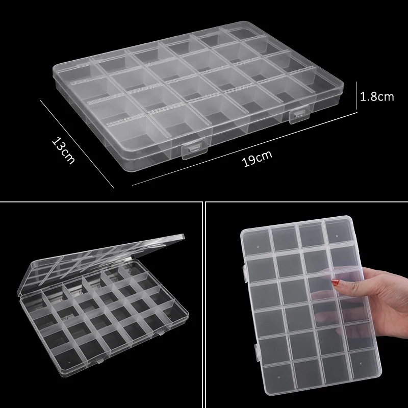 Transparante Plastic Opbergdoos Sieradendoos Compartiment Verstelbare Container Voor Kralen Oorbel Doos Voor Sieraden Rechthoek Box Case