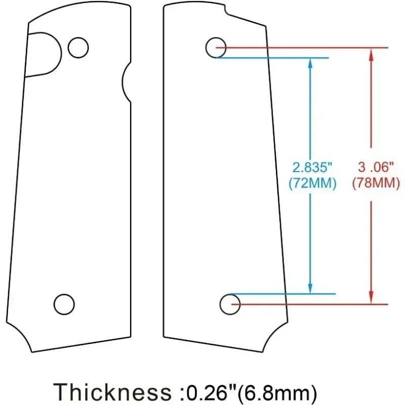 2 PCS 1911 Rosewood Knife Handle Gun Grips Tauru Anti-slip Grip Patches DIY Wooden Handle Decoration Materials