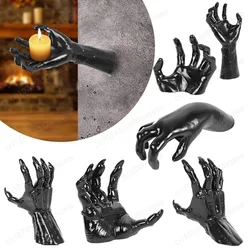 Halloween Decorations Candle Holder Demon Hand Sculpture Wall Mounted Gothic Sculpture Spooky Devil Hand Indoor Horror Ornament