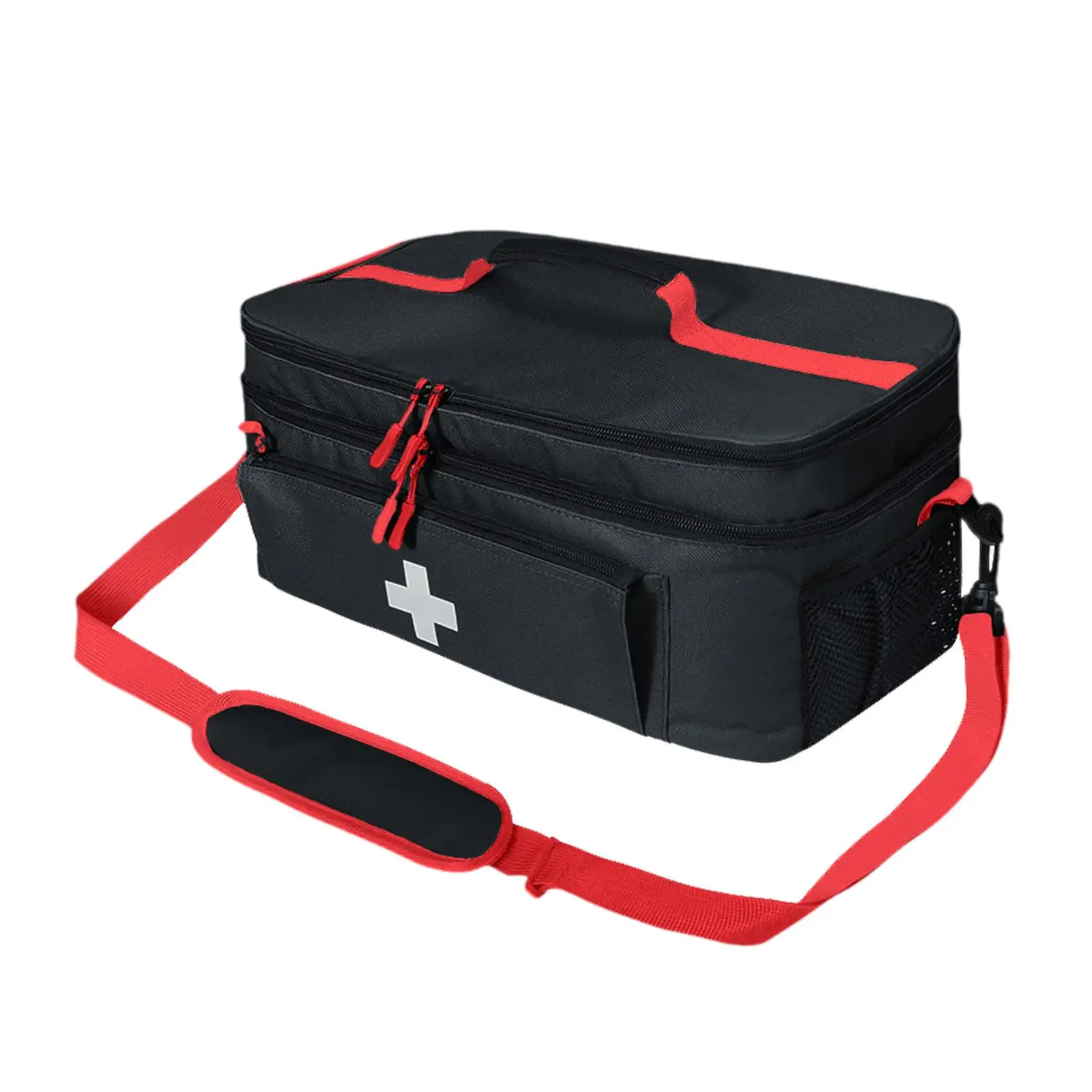 Bolsa de primeiros socorros vazia, bolsa de armazenamento de ombro único com zíper, kits médicos domésticos multifuncionais para escritório, academia, local de trabalho, carro de viagem