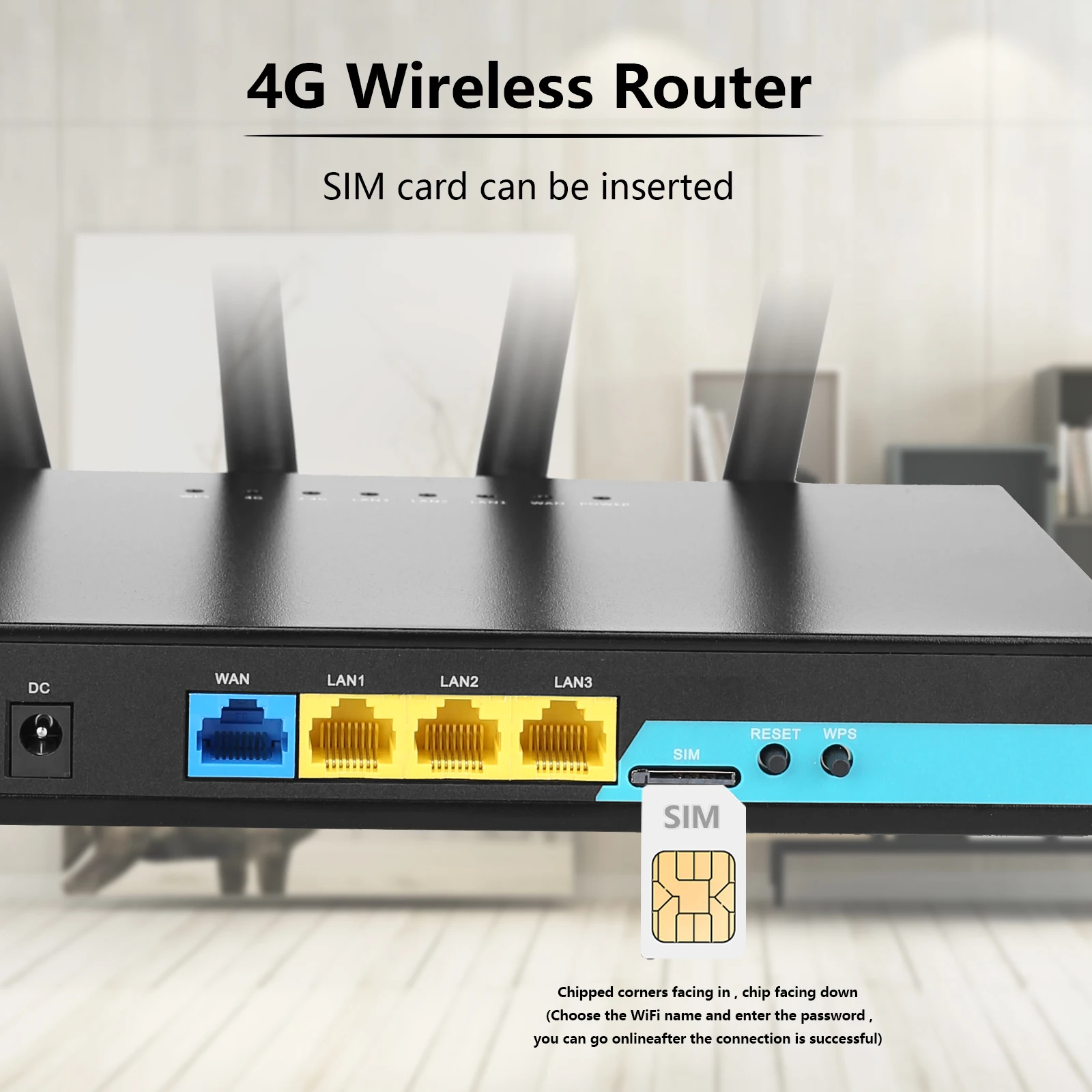 KuWFi Wireless LTE Router 300Mbps 4G WIFI  Router With Sim Card High Speed WIFI Extender Long Range Extend Antenna Through Wall