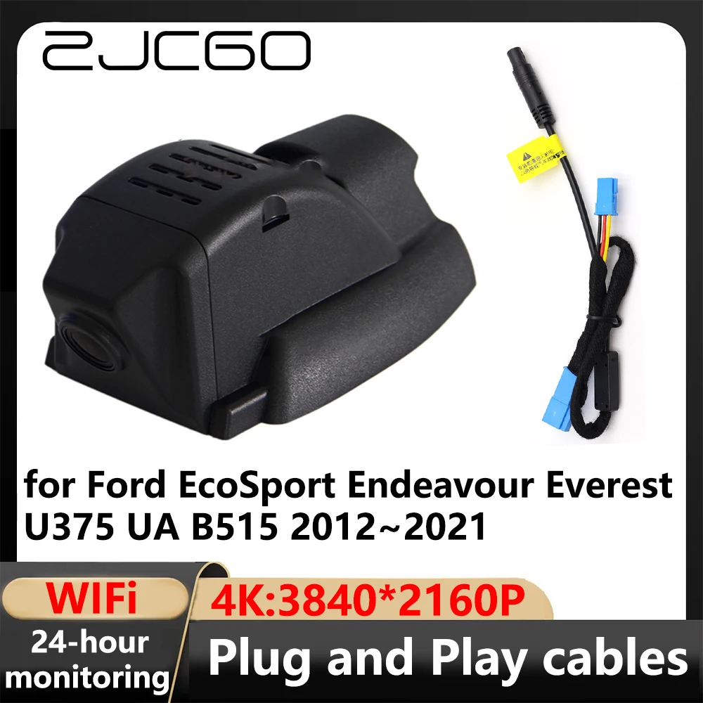 

ZJCGO 4K Wifi 3840*2160 Car DVR Dash Cam Camera Video Recorder for Ford EcoSport Endeavour Everest U375 UA B515 2012~2021