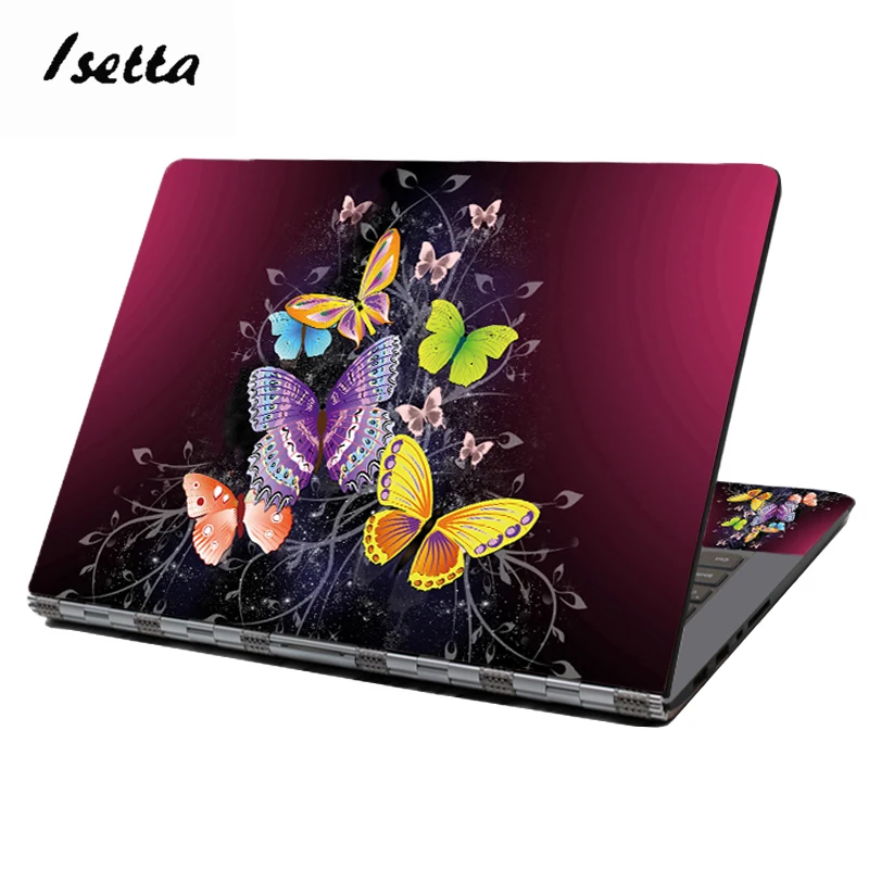 HP-pegatinas de vinilo con diseño de mariposa para ordenador portátil, calcomanía Diy para Lenovo/Asus/HP/Dell 14/15.6/17.3 \