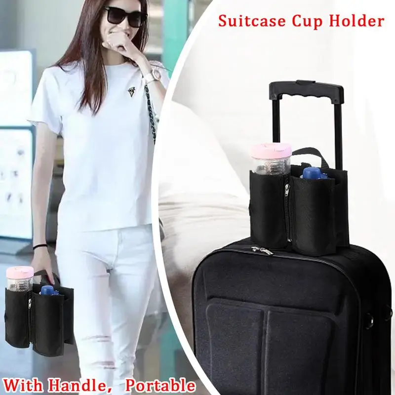 Travel Suitcase Cup Holder Luggage Beverage Holder Suitcase Accessories Can Hold Two Coffee Cups For Outdoor Travel Storage