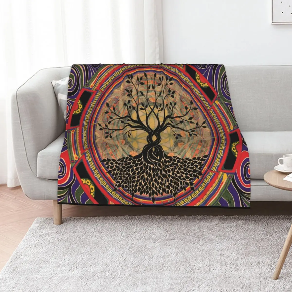 Life:Tree Throw Blanket Luxury Vintage warm winter Soft Big bed plaid Decorative Sofa Blankets