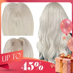 Ugeat Hair Topper Natural Human Hair Blonde Mono Base 3*5inch Women Toupee Invisible Free Part Hair Toppers Hair Extension
