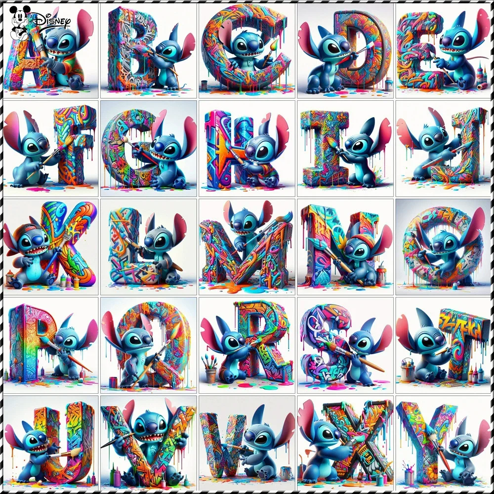 

Дисней 5D алмазная живопись стежка мультфильм 26 букв вышивка распродажа красочные картины со стразами украшение дома