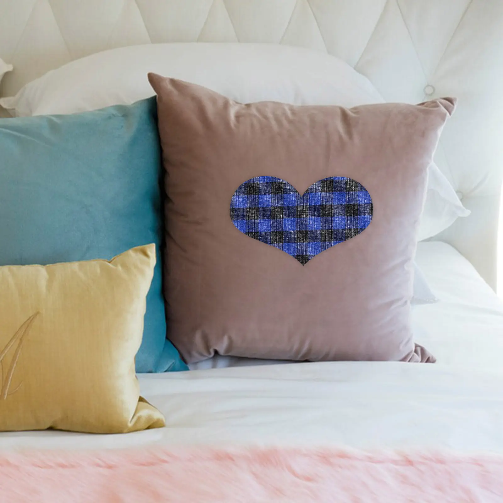 12Pcs Checkered Iron on Patches Self Adhesive Fabric Repair Clothes Skirts Shoes Bags Decoration Patches for Clothes