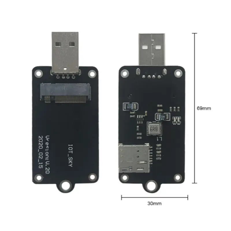 M.2 to USB 2.0 Adapter PCB Board NGFF Wireless Card Converter with SIM Card Slot supports the 42*30mm B-key module