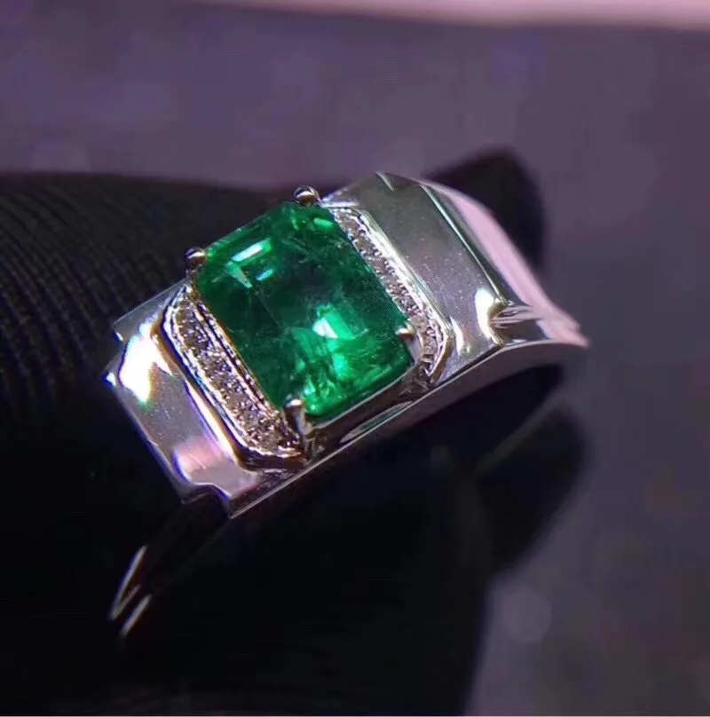 Simple 925 Silver Emerald Ring for Daily Wear  Natural Emerald Silver Ring Sterling Silver Gemstone Ring Couple Engagement