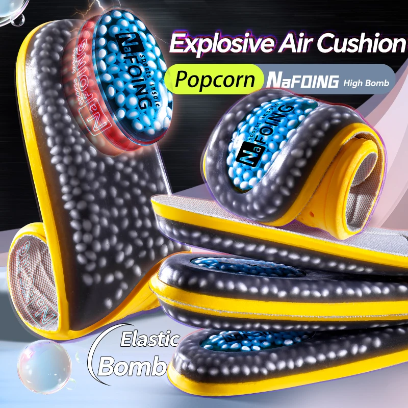 1 paire de semelles intérieures de sport pour chaussures, mousse à mémoire de forme jaune douce, respirant, absorbant les chocs, coussin de soins des pieds optimal pour hommes et femmes