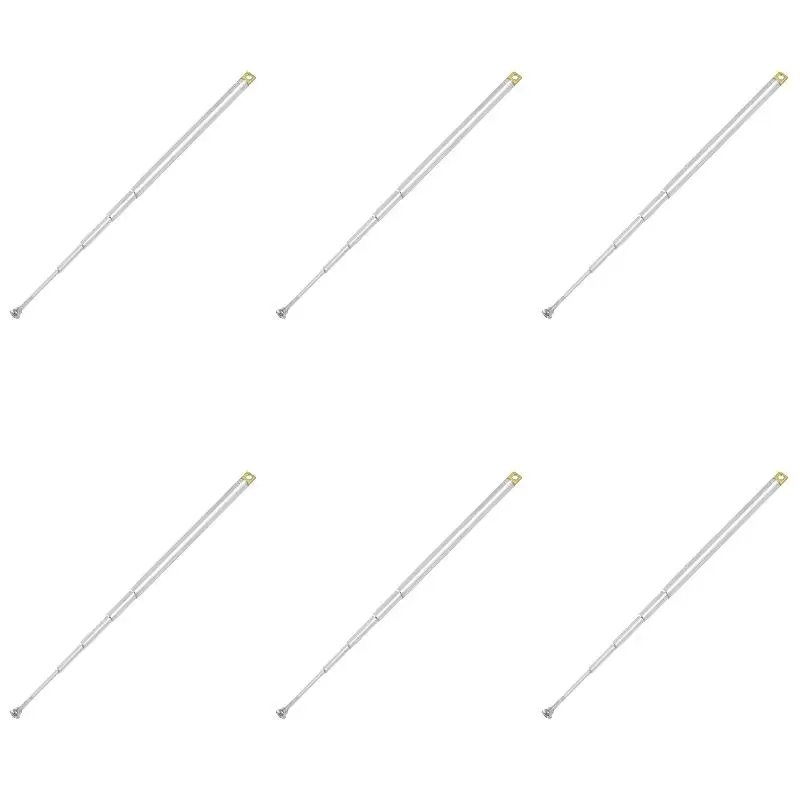 6Pack X(Telescopic Antenna 307mm 12 Inch 5 Sections Remote Aerial for FM Radio TV