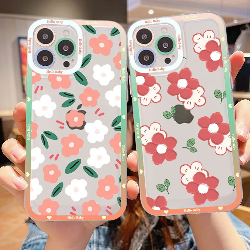 

Fresh Sweet Little Flowers Phone Case For IPhone 14 13 12 11 Pro Max XS X XR SE 2020 6 7 8 Plus Mini Protective Cover