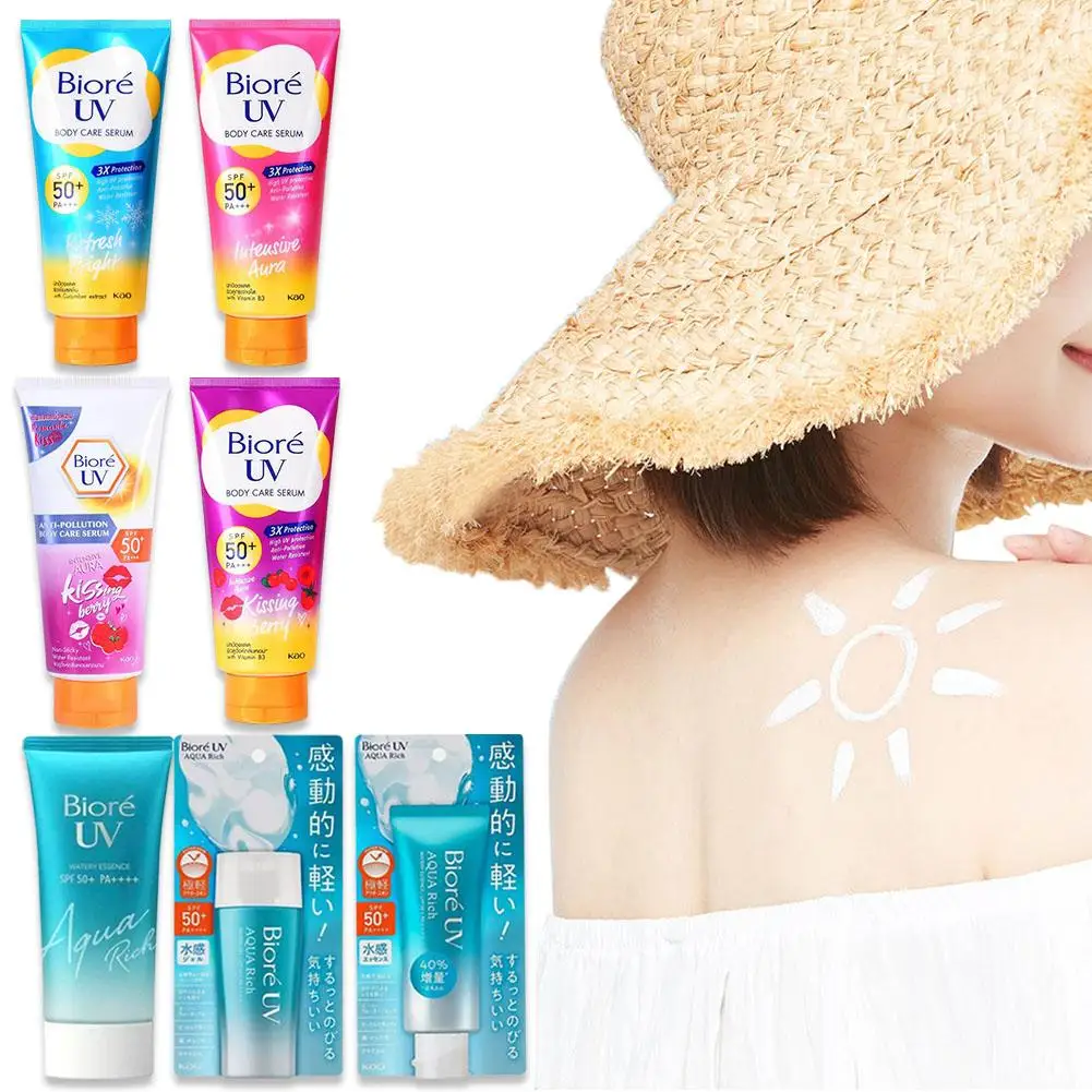Japón Biore SPF50 + PA +++ aislamiento UV protector solar a base de agua loción para el cuidado del cuerpo facial no graso Protector solar crema blanqueadora