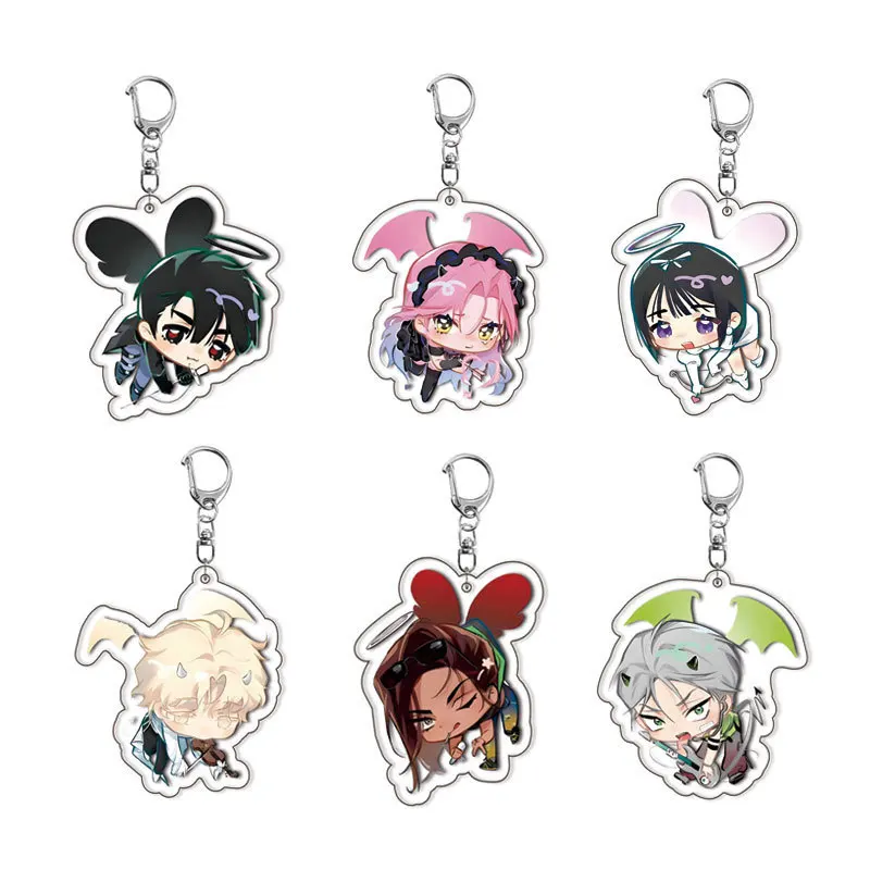 Anime Alien Stage Ivan Till Luka Mizi Sua Keychain Cartoon All Character Backpack Heart Pendant Key Chain for Girls Party Gifts