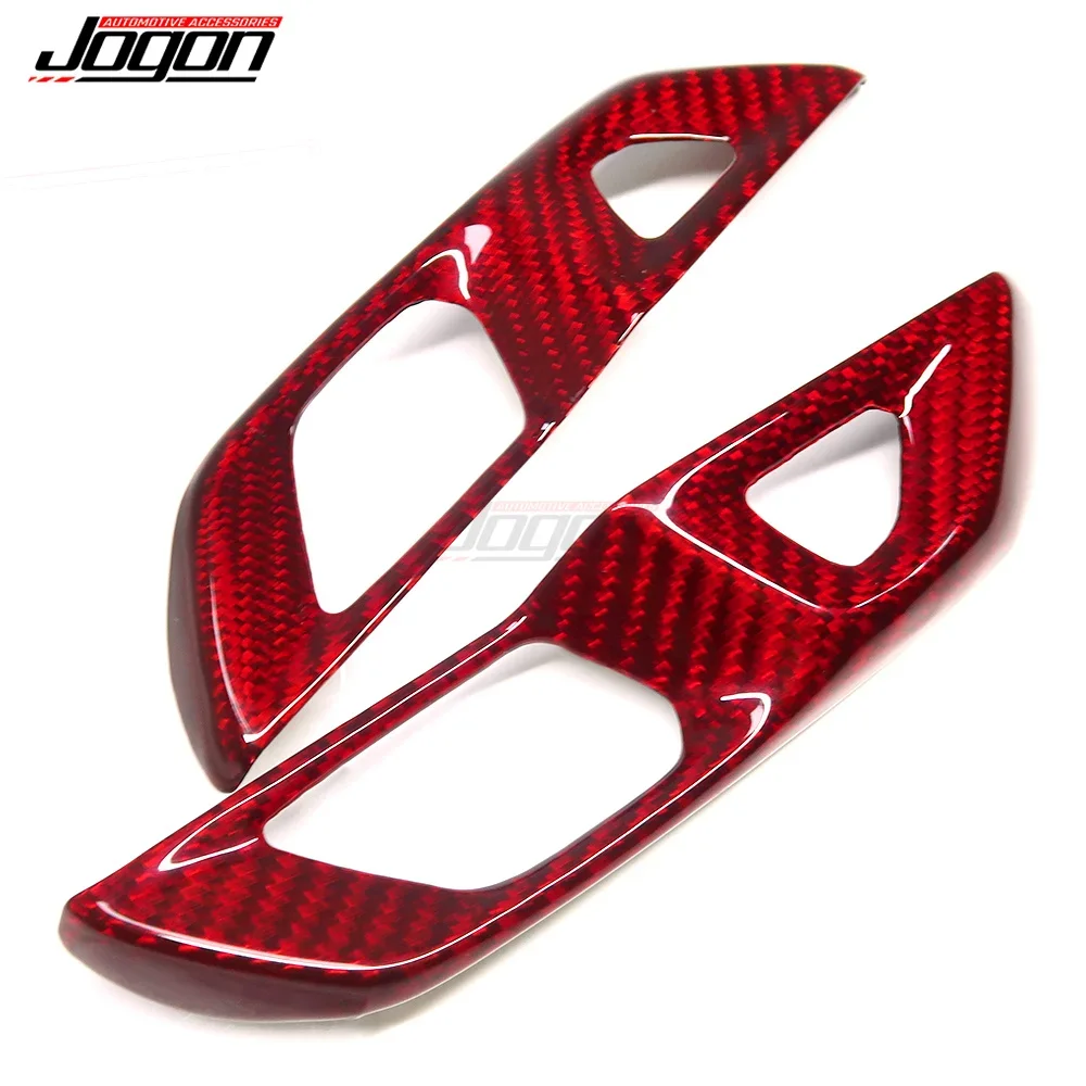 Car Accessories For Chevrolet Corvette C8 2020 2021 2022 2023 100% Real Carbon Fiber Door Lock Frame Cover Interior