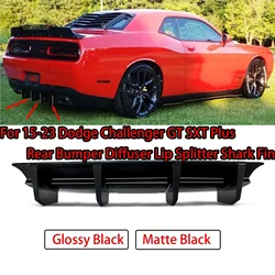 For 2015 2016-2023 Dodge Challenger GT SXT Plus Rear Bumper Diffuser Lip Splitter Shark Fin Spoiler Accessories Auto Body Kit